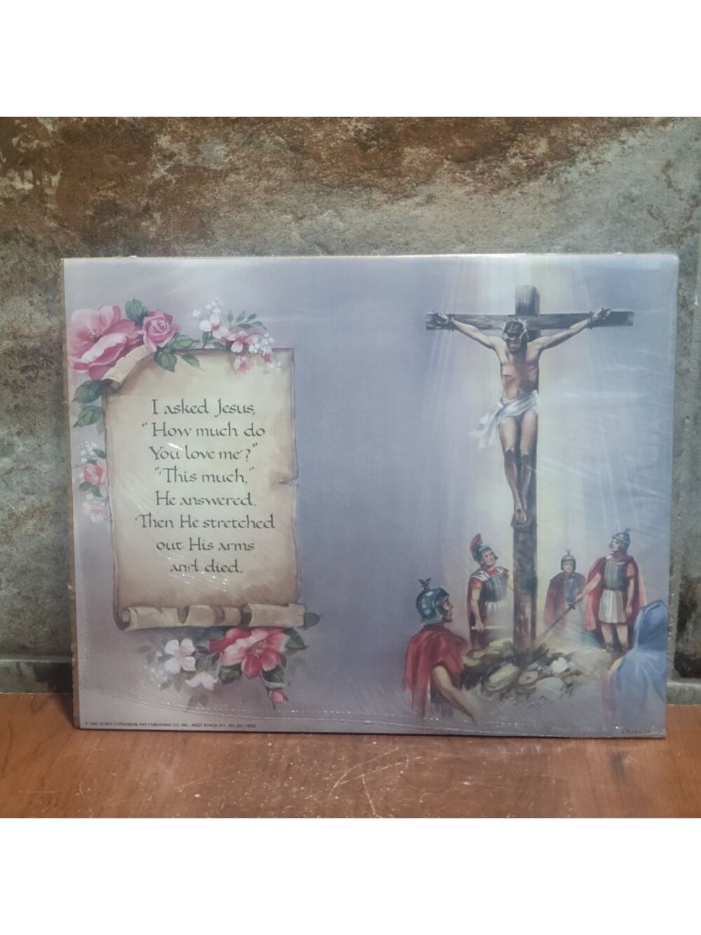 Vintage Unframed Crucifixion Scene Jesus Love Art Print Wall Decor